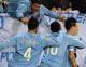 Villareal-Napoli del 2011: Hamsik, Zuniga e Victor Ruiz esultano proprio sotto gli occhi dei ragazzi del Napoli fans club @Barcelona