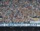 Lo striscione esposto dai Fedayn - E.A.M. in curva B prima di Napoli-Livorno
